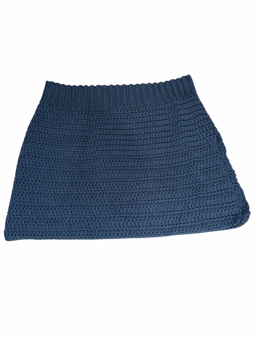 Crochet A-Line Mini Skirt in Blue